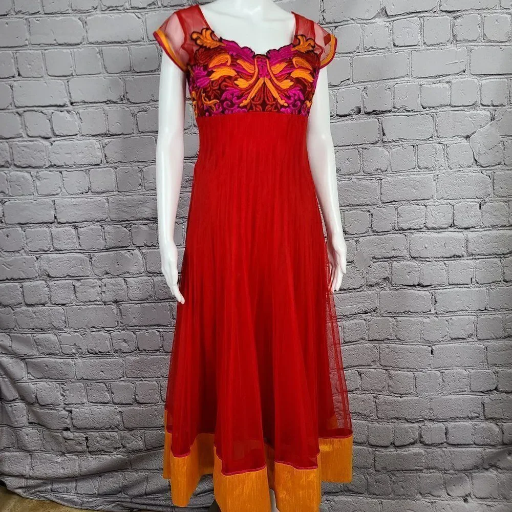 Colorful Embossed Dress, Size Small - Picture 2 of 10